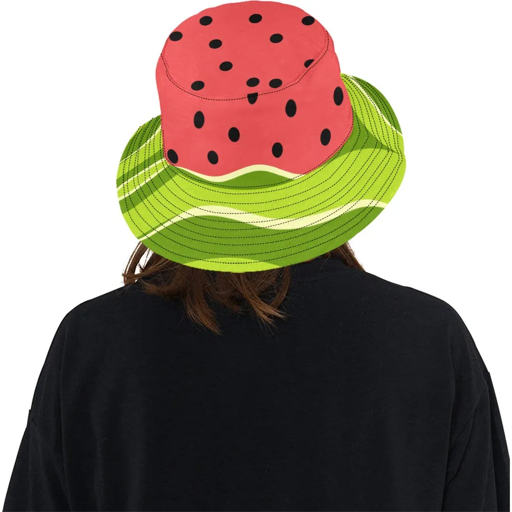 Watermelon Drip Print Reversible Unisex Bucket Hat